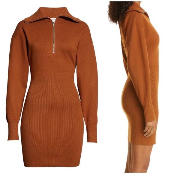 A.L.C. Otto Rib Half Zip Sweater Dress - Picture 2 of 8